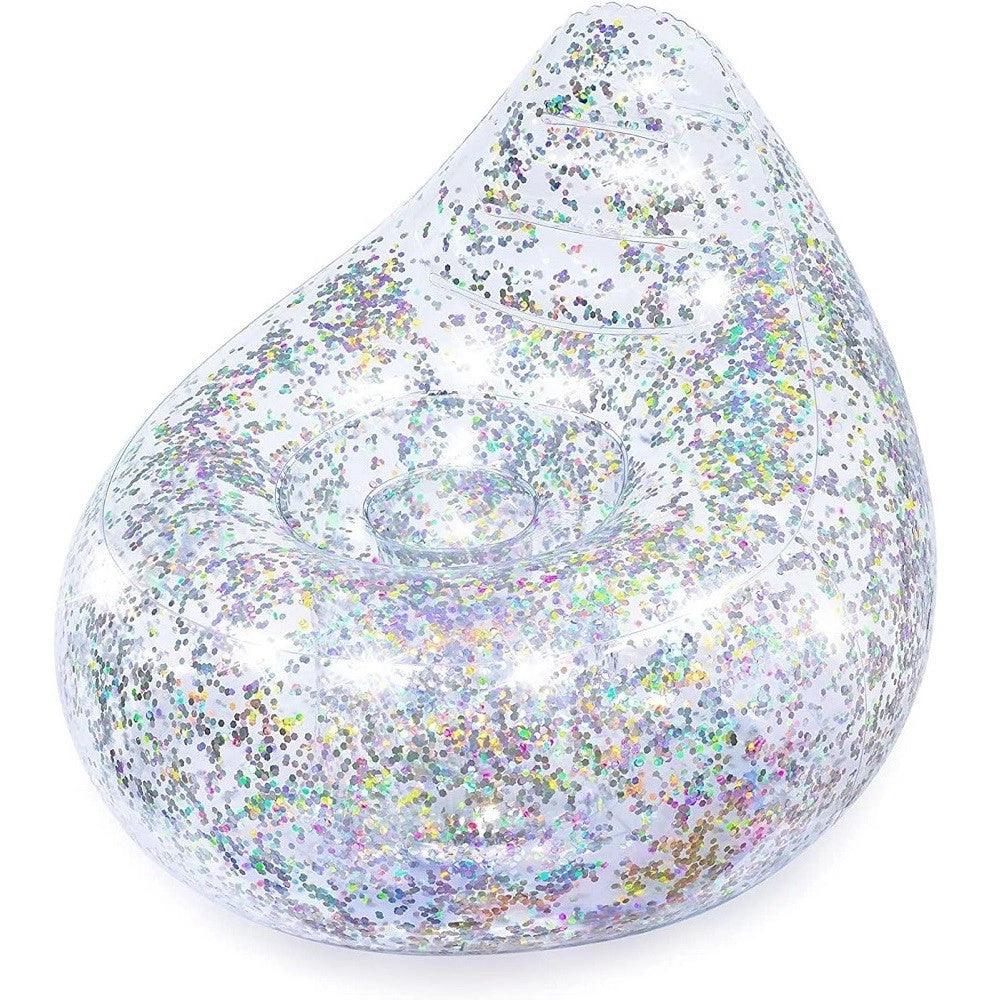 Trade Shop - Poltrona Poltroncina Gonfiabile Glitter Dream 72x72x64cm 2 Camera Ad Aria 75105 -