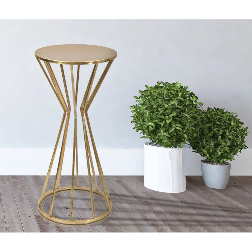 Tavolino VKH519, Oro, Metallo, 38x38x80 cm