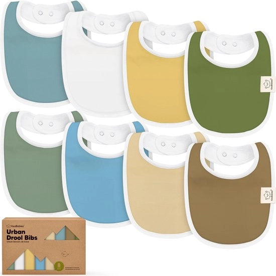 Set di Bambaglie per Ragazzi e Ragazze - 8-Pack Bambaglie Biologiche di Cotone per I Denti Decidui - Bambaglie per Ragazze e Ragazzi - Bambaglie Grandi per Bambini, Bambini in Età Prescolare (Daybreak)