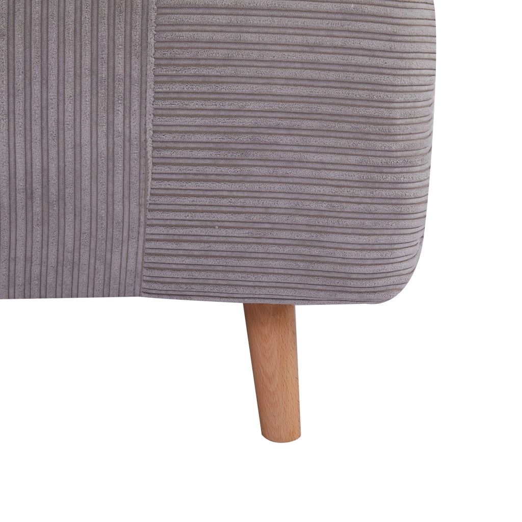 Poltrona letto 2 in 1 trasformabile, reclinabile, in tessuto effetto corda, grigio chiaro
