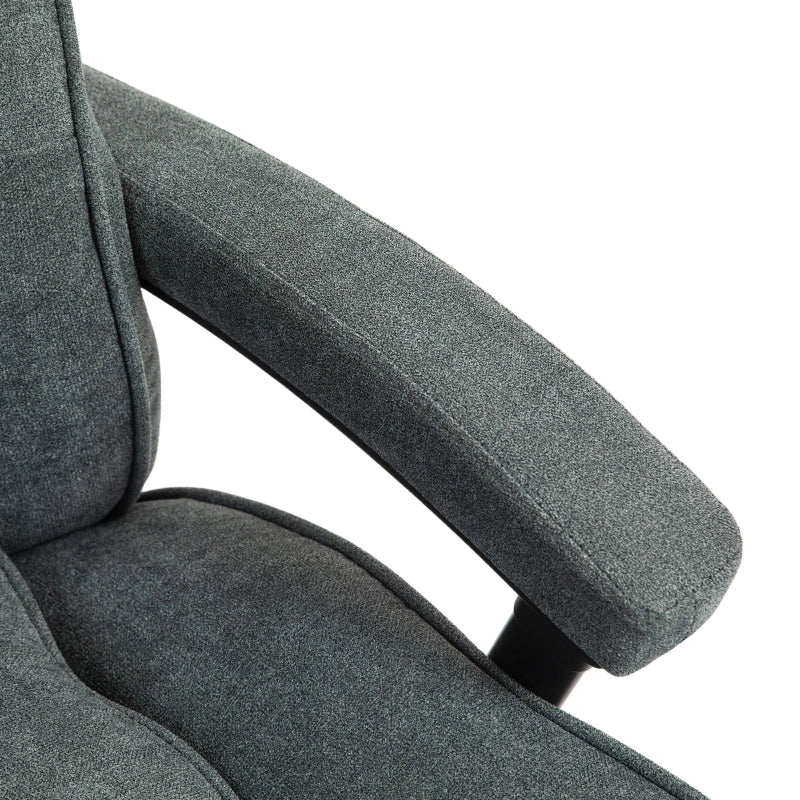 Sedia da ufficio ergonomica con funzione dondolo e altezza regolabile, supporto fino a 200 kg in poliestere grigio