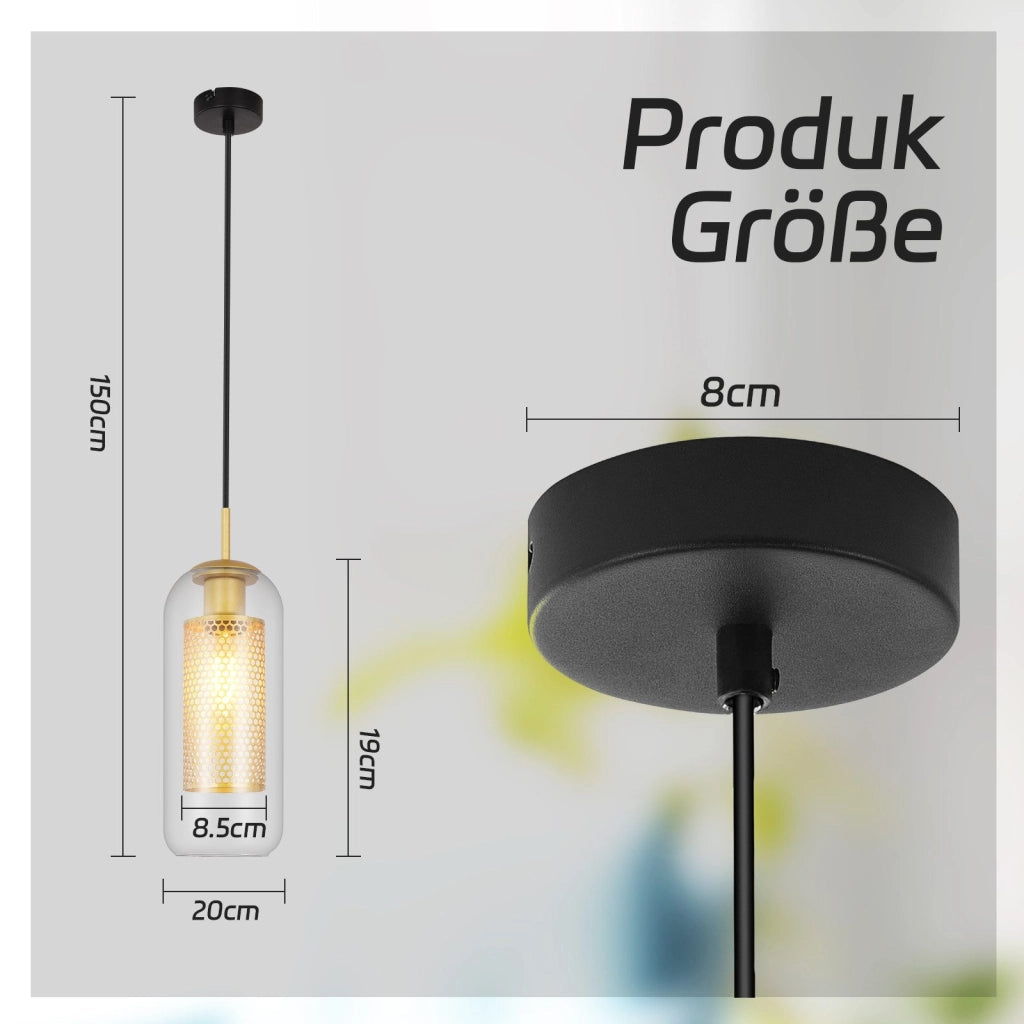 Lampada a sospensione ZMH vintage 1 fiamma Lampada a sospensione nera Lampada a sospensione Altezza regolabile E27
