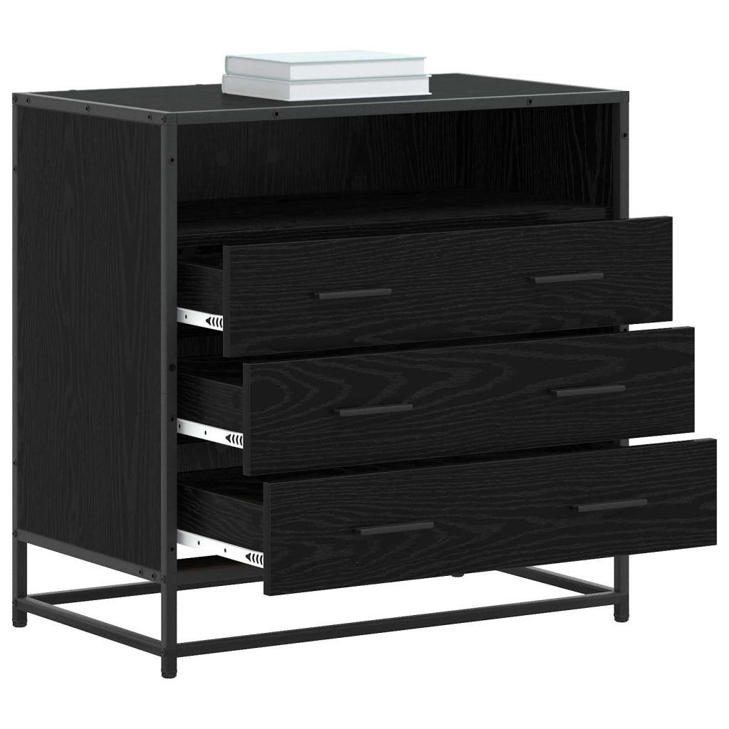 Mobile con Cassetti 3-Cassetto Rovere nero 70 x 41 x 70 cm 8010308