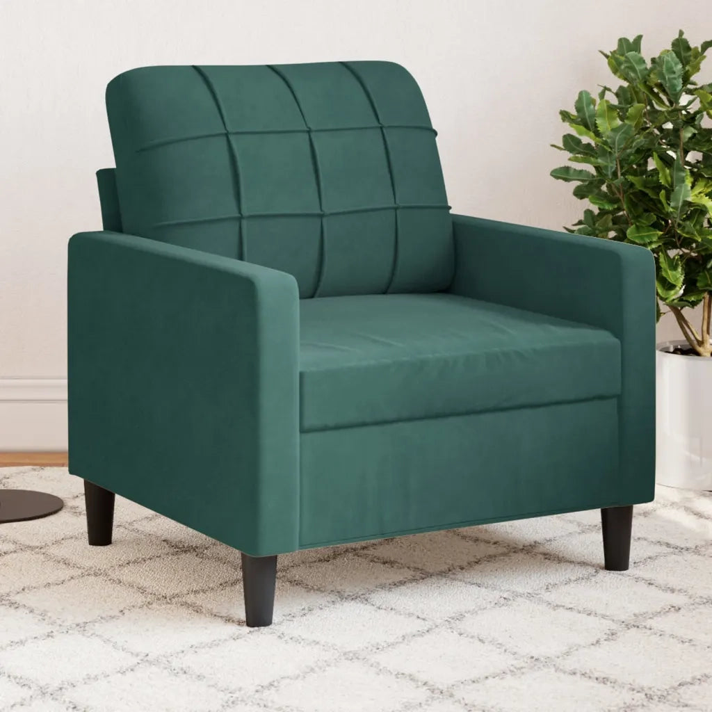 Divano Sedia-Poltrona Verde Scuro 60 cm Velluto 750806