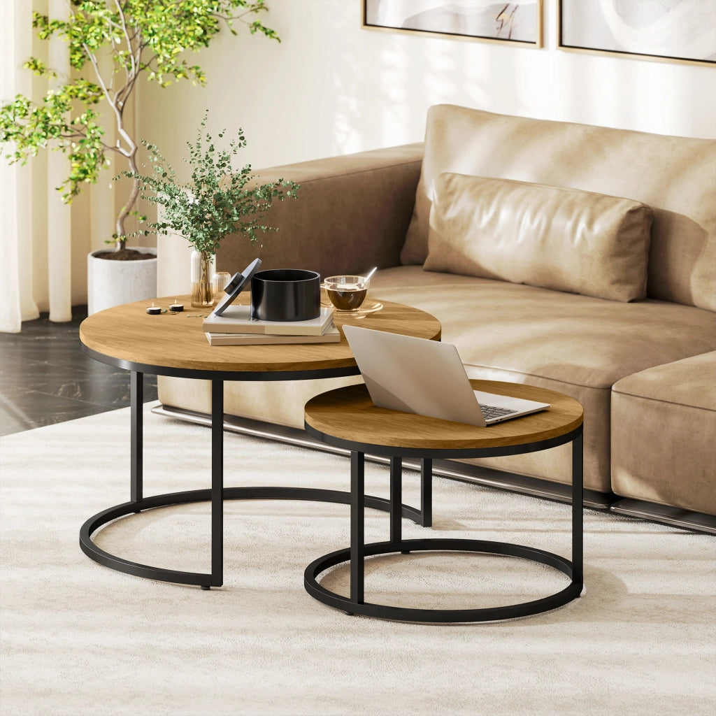 Tavolino da caff¨¨ design industriale ¨C zephmum ¨C marrone 80x40x40