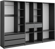 Armadio Elmo, Antracite, 280 x 200 cm Set di 3, per una conservazione flessibile di diversi capi di abbigliamento