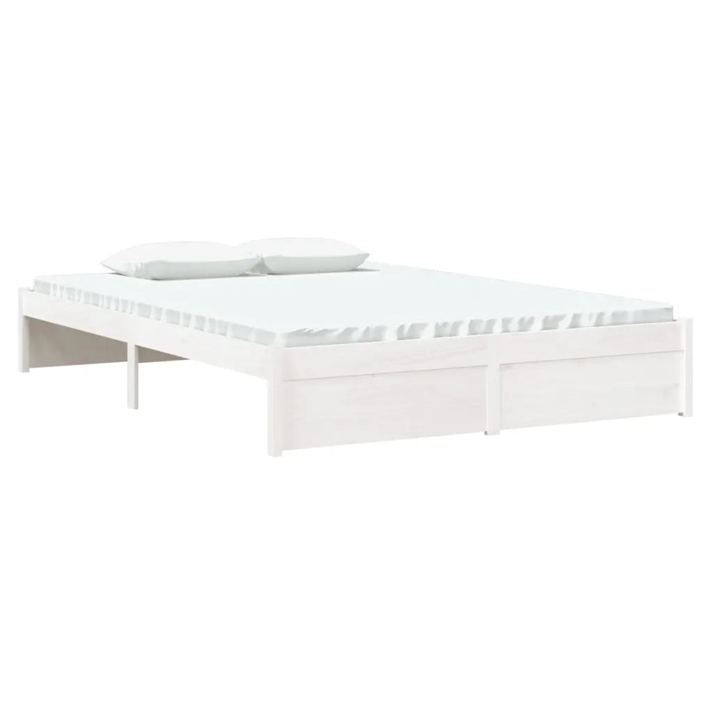 Giroletto-Struttura Letto Bianco in Legno Massello 140x190 cm 618657