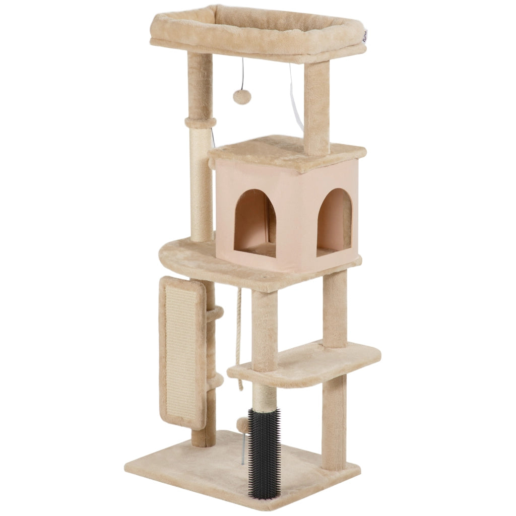 Arbre ¨¤ chat con letto ¨C zephmum ¨C beige 55x44x132 cm
