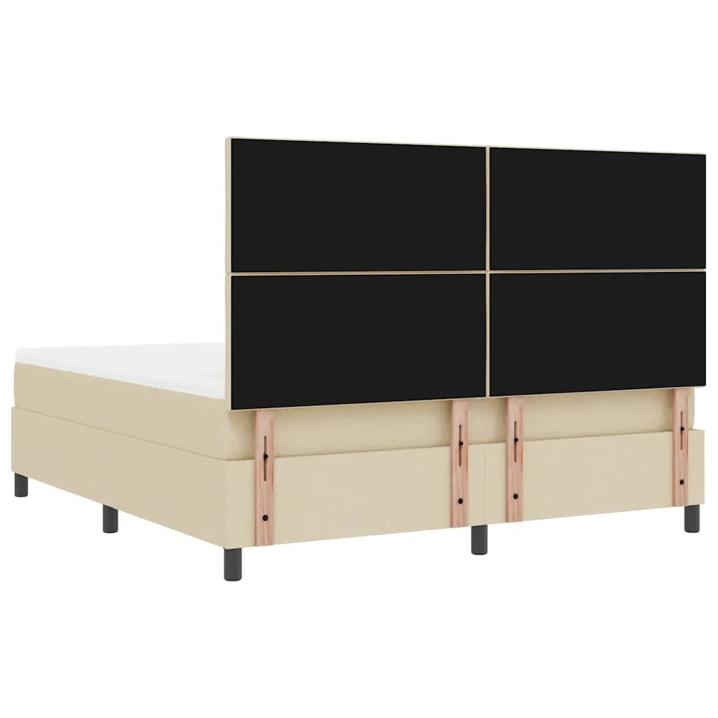 Letto a molle con testiera Crema 180 x 200 cm Tessuto 3339488