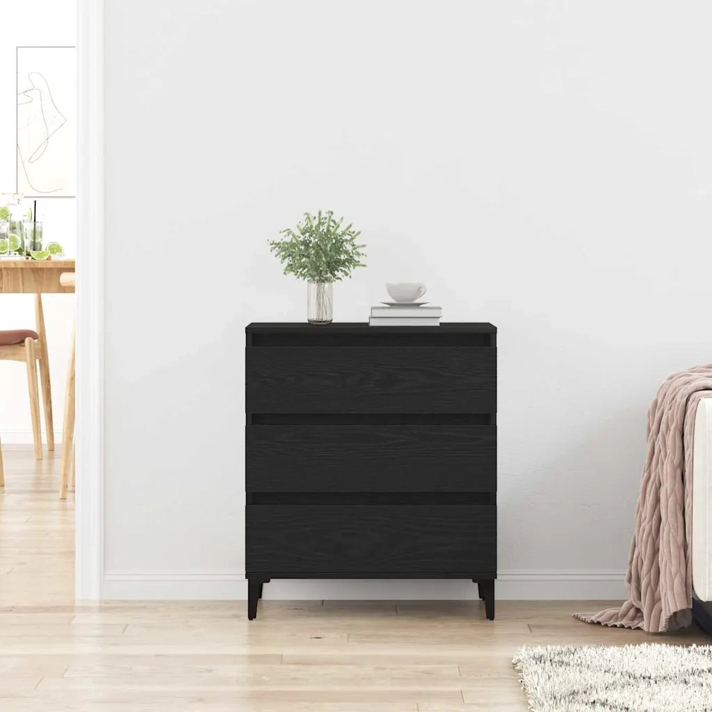 Credenza | Madia | Buffet da pranzo | Armadio da pranzo Rovere Nero 60 x 35 x 70 cm Legno multistrato