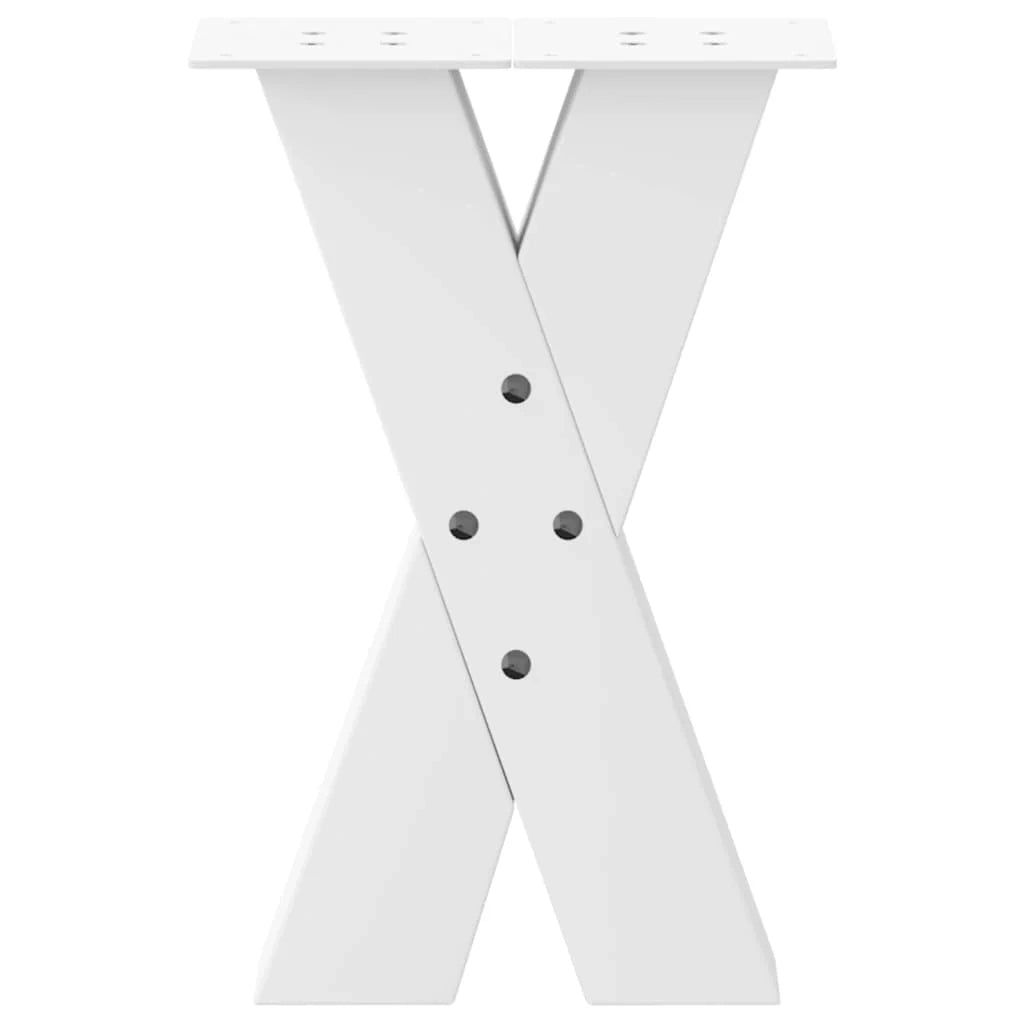 Set di 2 gambe regolabili per tavolino da caffè a forma di X 28 x 42-43 cm per stile decorativo moderno acciaio bianco 02_0057221