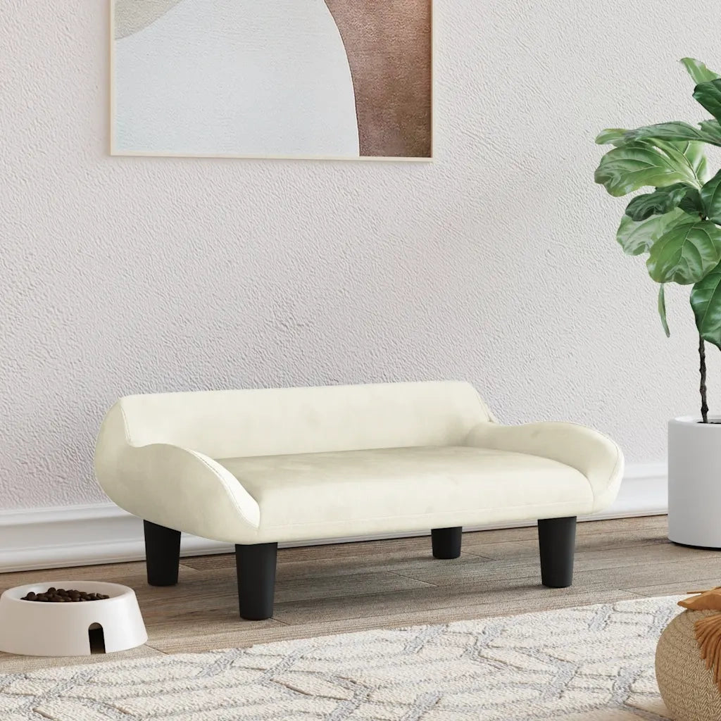Lettino per Cani Crema 70x40x24 cm in Velluto CFW8626497