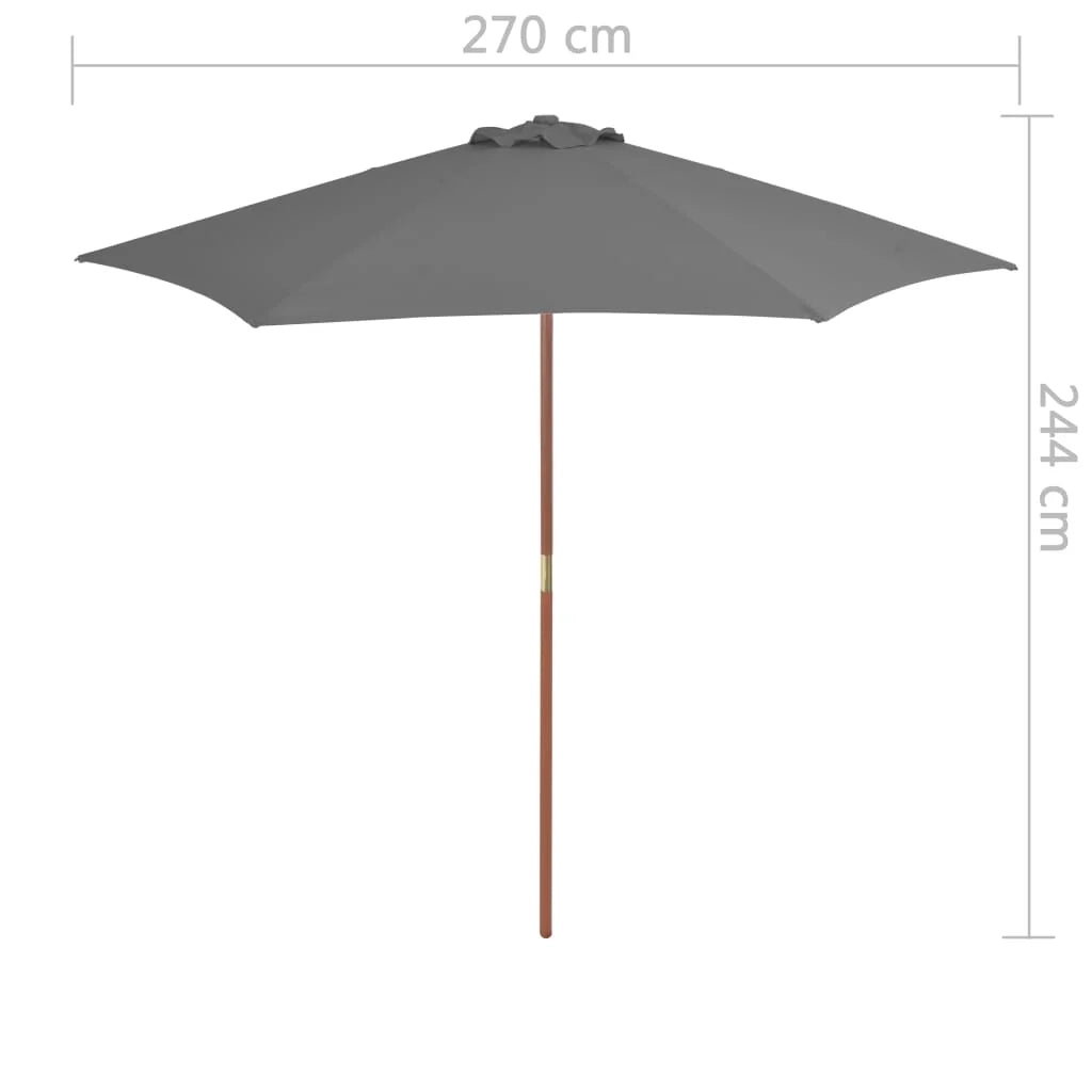 Ombrellone da esterno con palo in legno 270 cm antracite 02_0008246