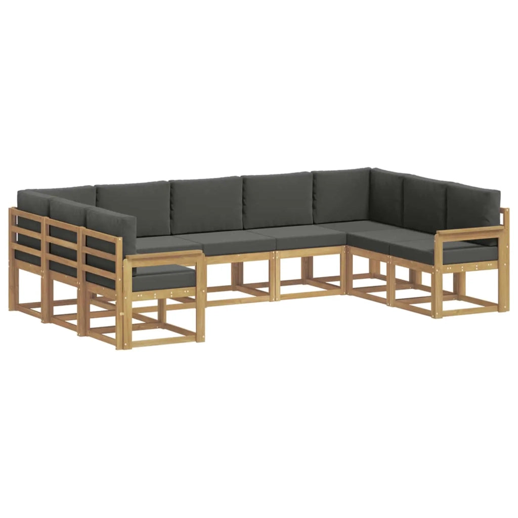 Set di divani da esterno 9 pz Bianco e Antracite 3388211