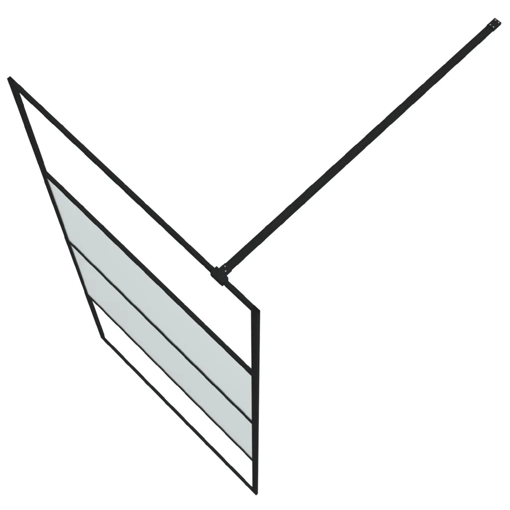Parete Doccia Walk in Nera 90x195 cm Vetro Semi Smerigliato ESG 152126