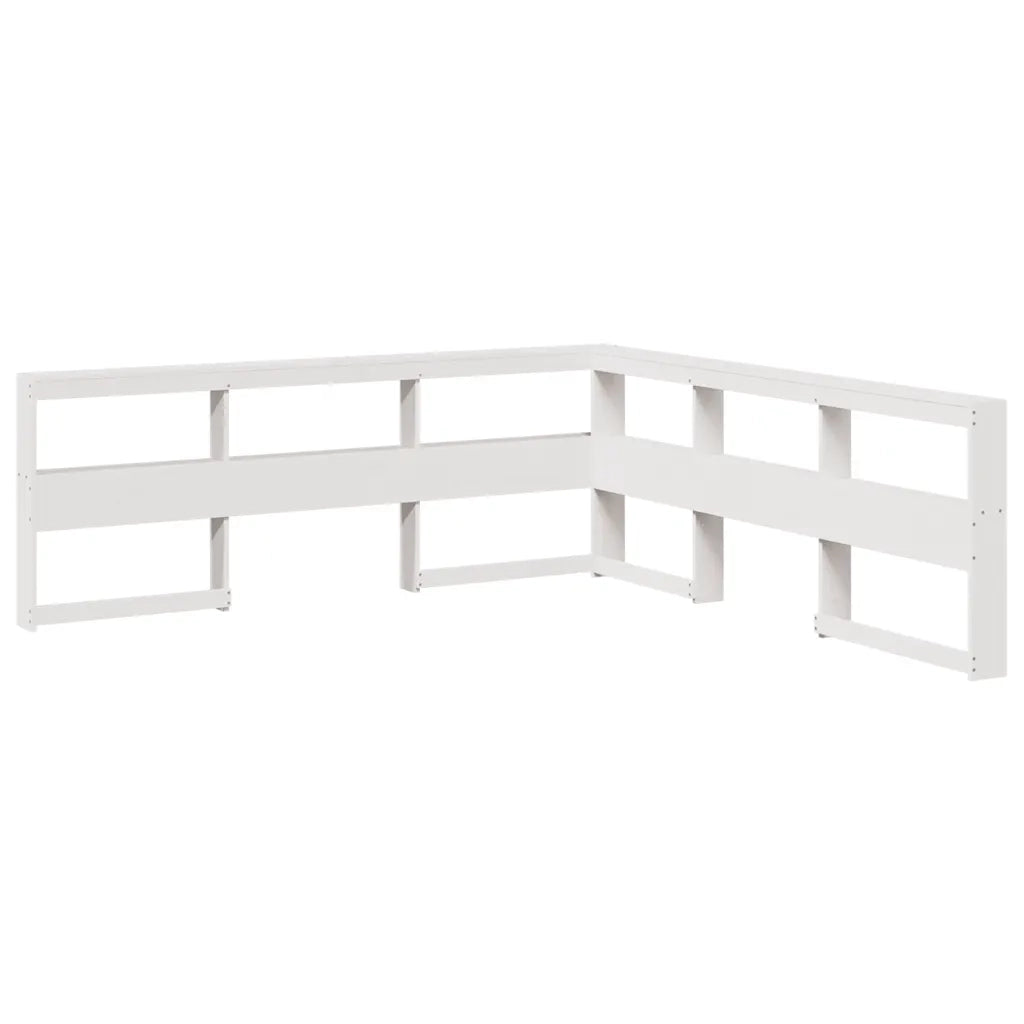 Testiera libreria a L-Testata contenitore 180 cm in Legno Massello di Pino