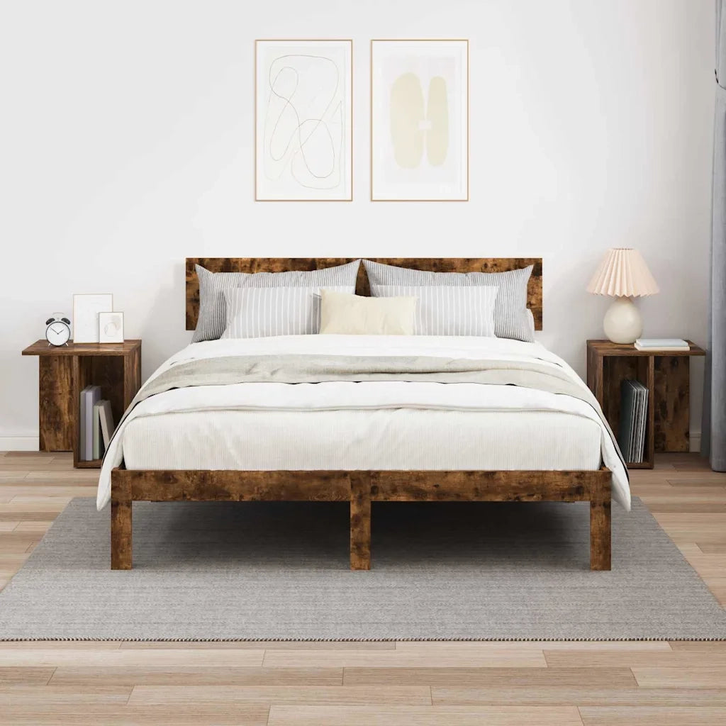 Tavolino 2 pcs Rovere fumé 37 x 32 x 40 cm Legno multistrato