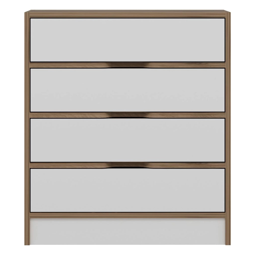 Lallio, Cassettiera 4 Cassetti, 70x40x80h cm Bianco