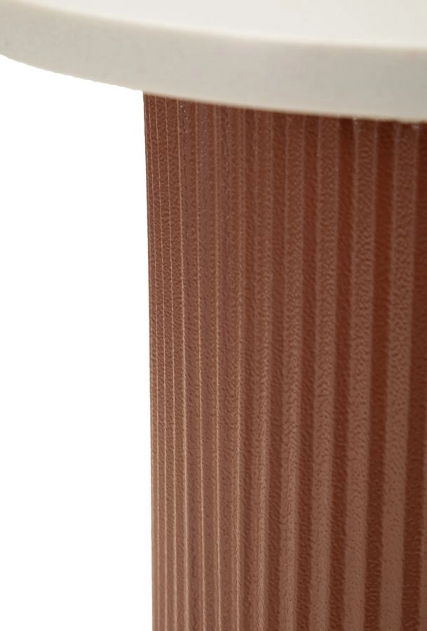 Tavolinetto Frankfurt Marble 35x37x53 cm in Metallo e MDF e Marmo Artificiale Rosso e Bianco