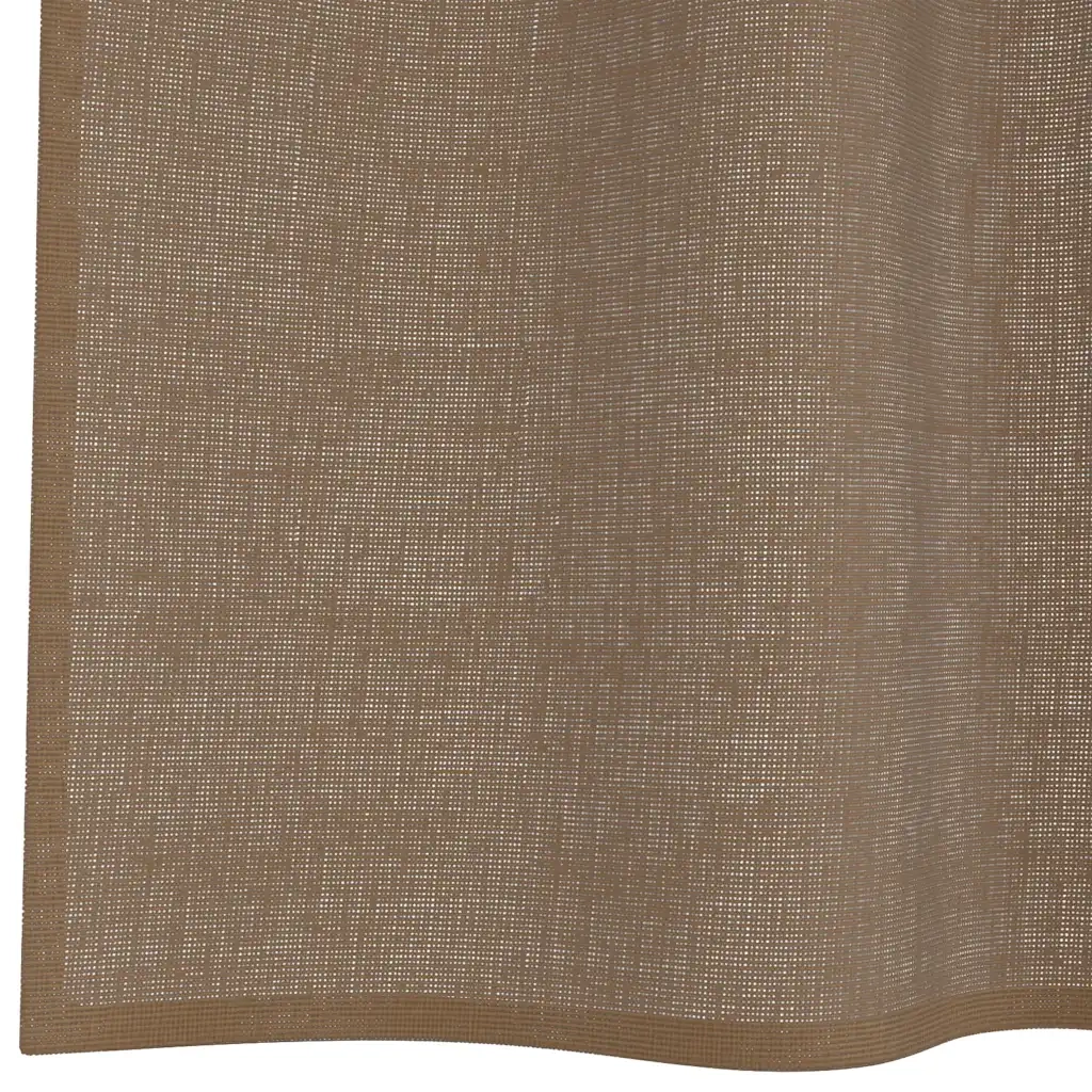 Tende in Voile con Passanti 2 pz Marrone Chiaro 140x260 cm
