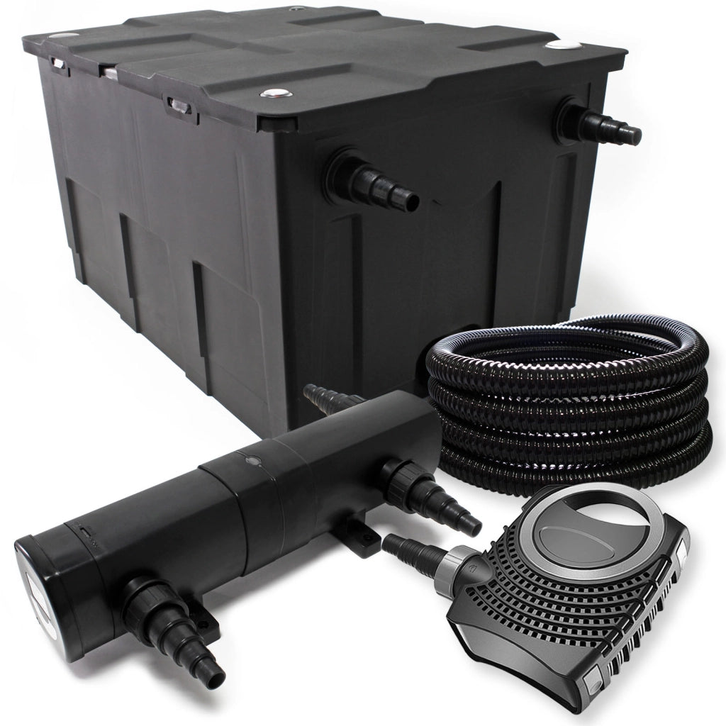 Set per laghetti fino a 60000l Filtro Chiarificatore UVC 36W Pompa 80W Tubo 25m