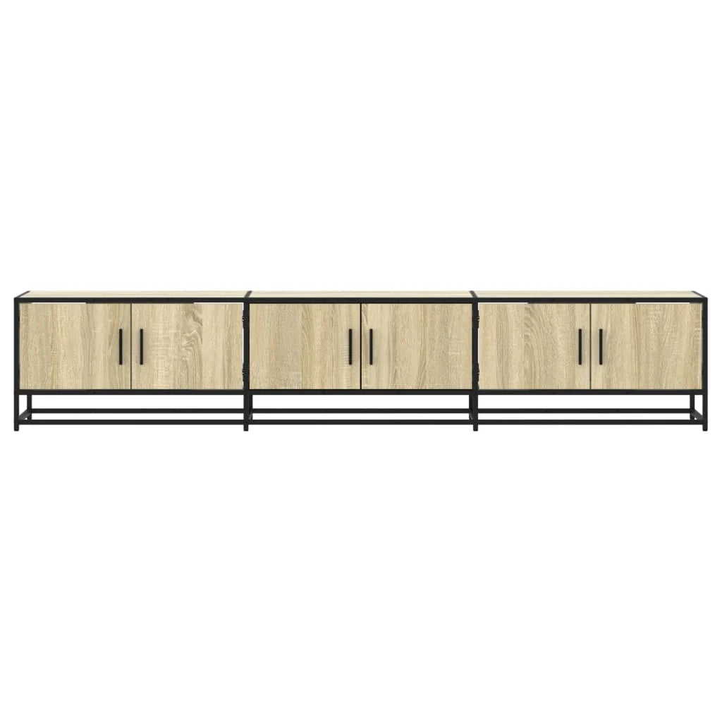 Mobile TV multimediale mensola TV credenza TV sala da pranzo soggiorno camera da letto rovere Sonoma 210 x 35 x 41 cm legno ingegnerizzato marrone 02_0027520