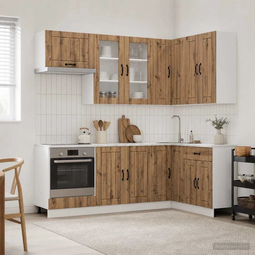 Unità Cucina LUCCA 8 pz Rovere Artigianale Legno ingegnerizzato 3438476
