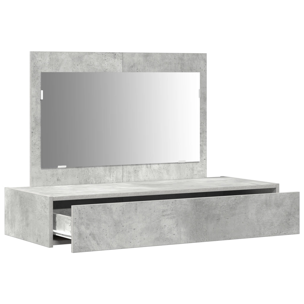 Tavolo da trucco a muro Grigio cemento 100x40x70 cm