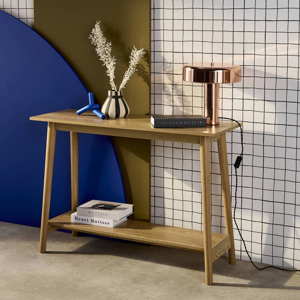 Consolle scandinava effetto legno di noce, 110cm, effetto frassino