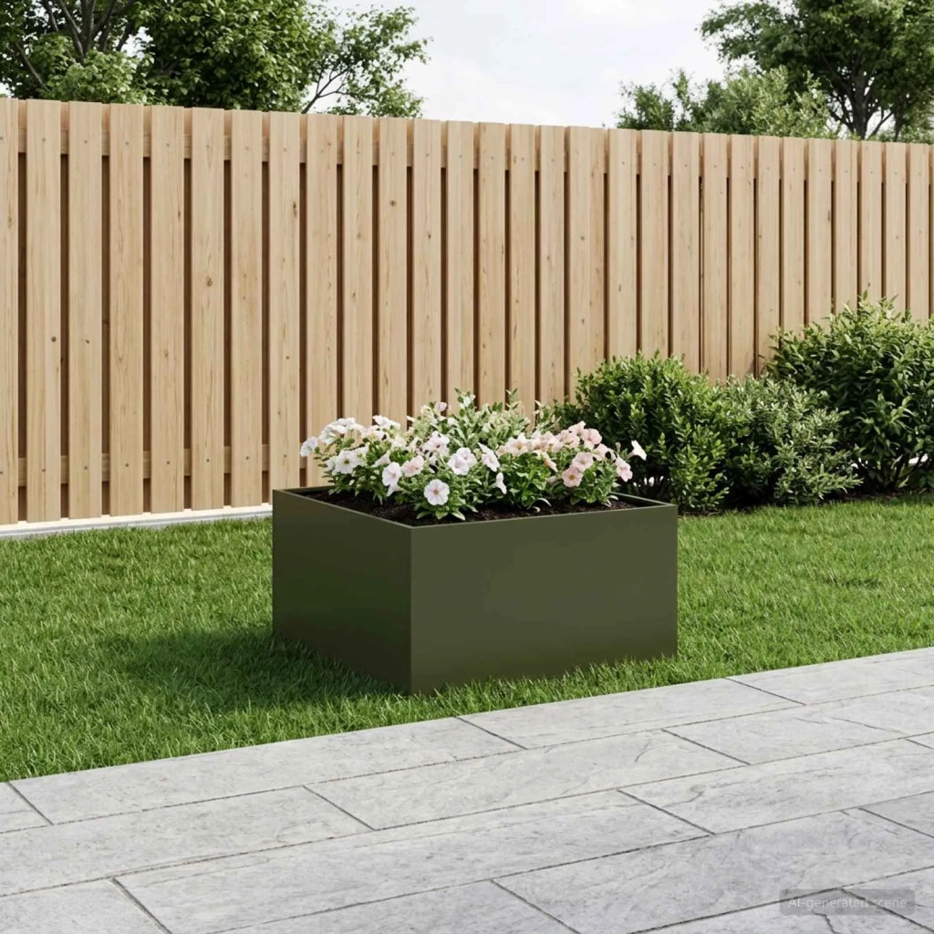 Vaso da giardino Verde Oliva 100 x 100 x 40 cm 8005126
