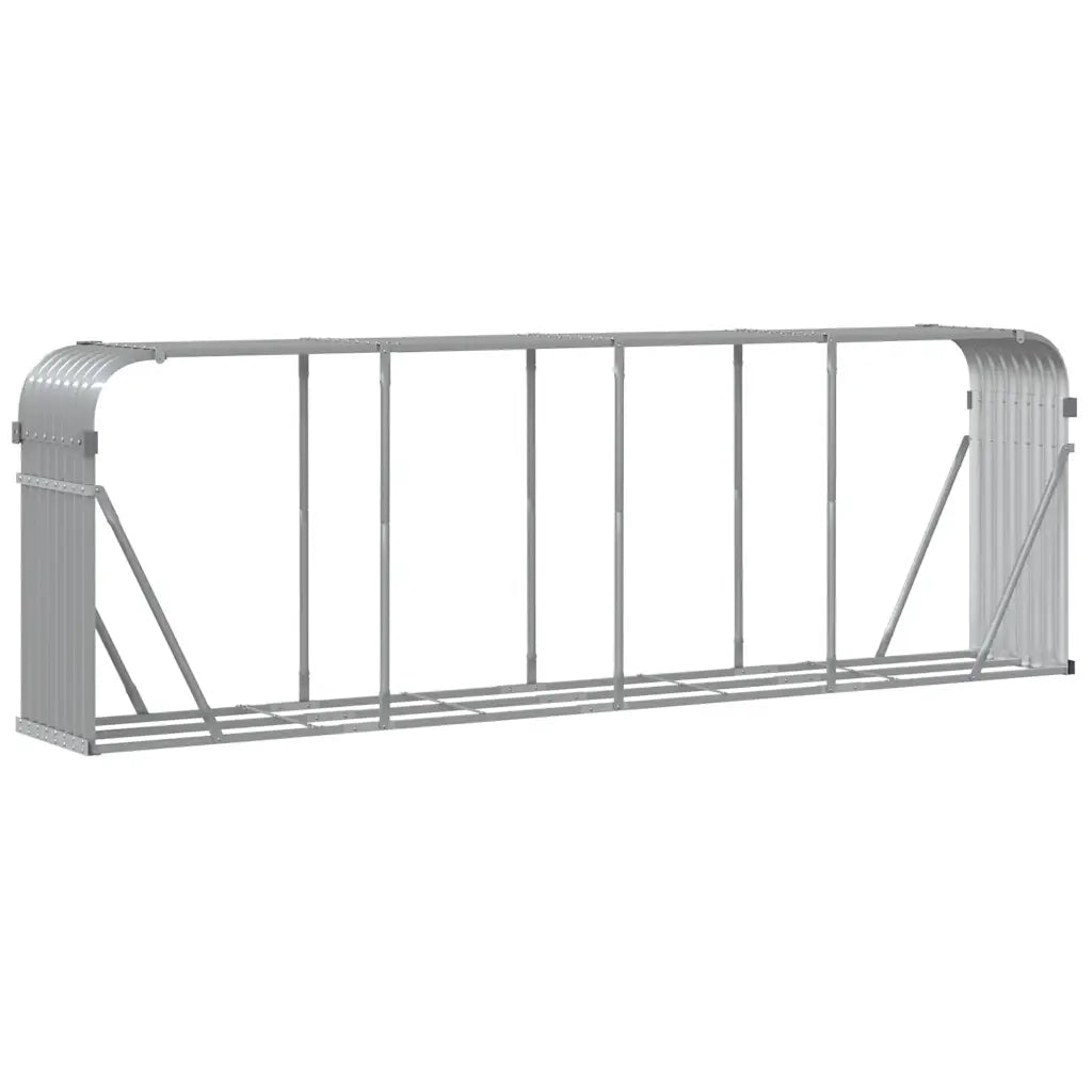 Portalegna Grigio Chiaro 300x45x100 cm Acciaio Zincato 364556
