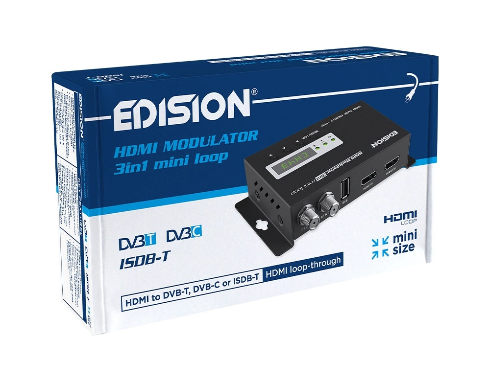 Modulatore Digitale HDMI mini Loop Videosorveglianza Terrestre DVB-T, ISDB-T o Cavo DVB-C