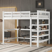 Letto a castello 140x200 bianco con scrivania - Xylo