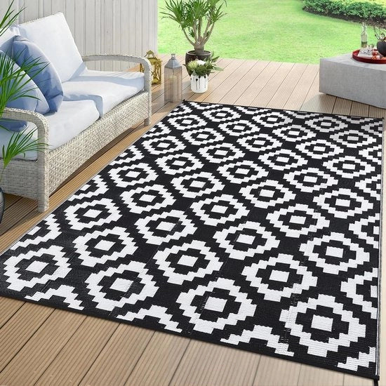 Tappeto esterno reversibile impermeabile 120 x 180 cm - Tappeto per camper - Tappeto in plastica per esterno - Tappeto per patio - Tappeto per balcone - Tappeto per picknick - Tappeto per spiaggia - Decorazione esterna