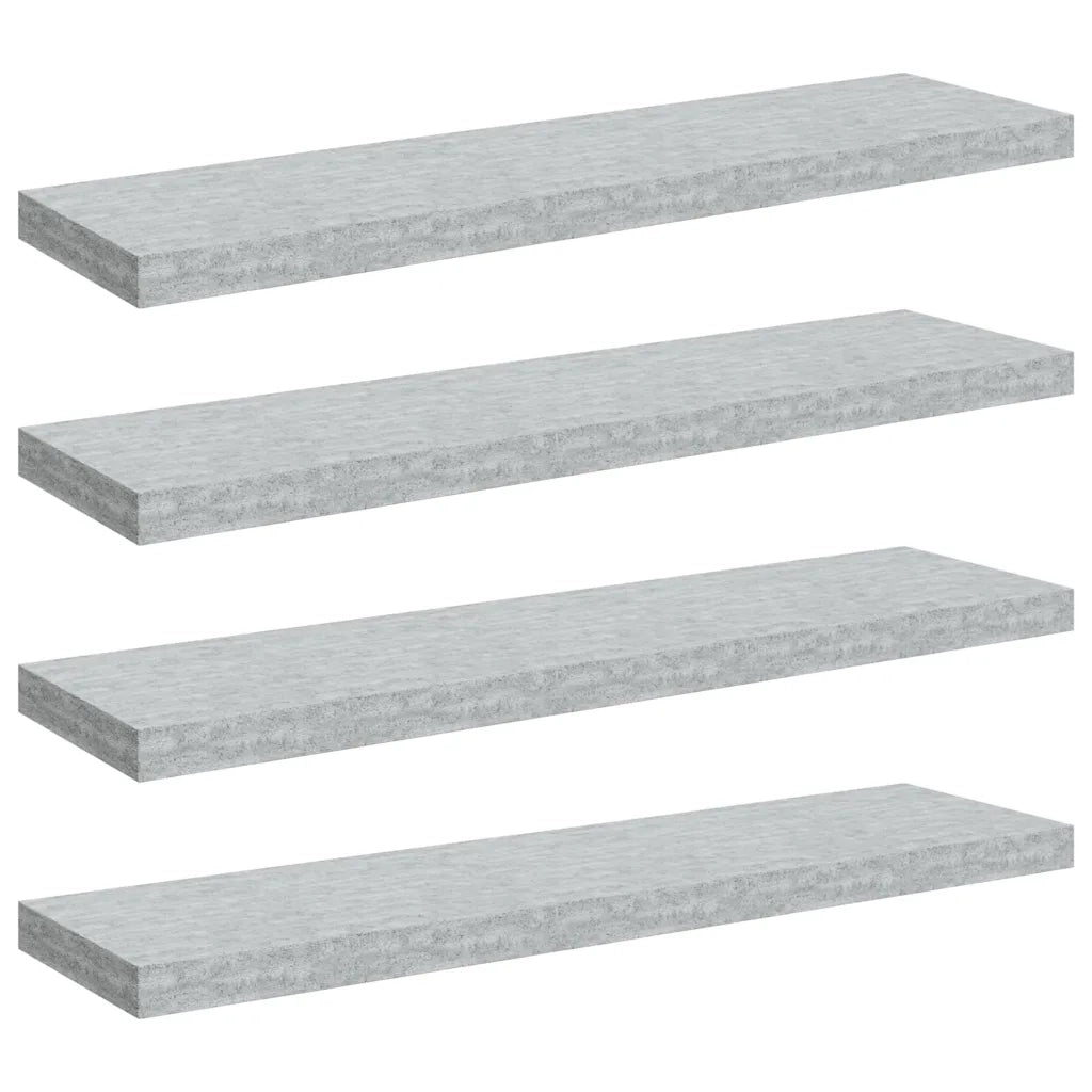 Scaffali a Parete 4 pz Grigio Cemento 90x23,5x3,8 cm in MDF 326605