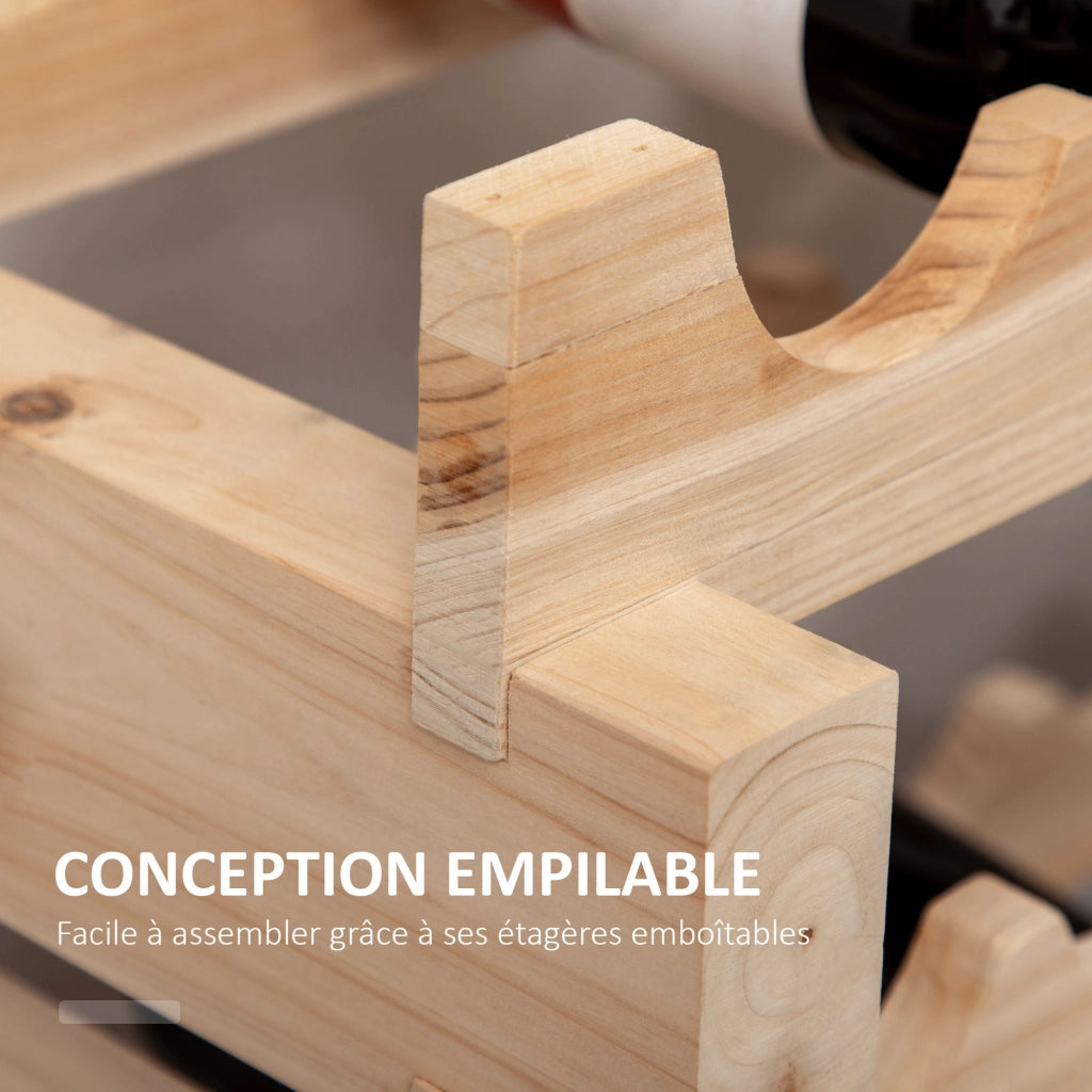 Scaffale per vini ¨C zephmum ¨C legno naturale 114x28x42.5cm