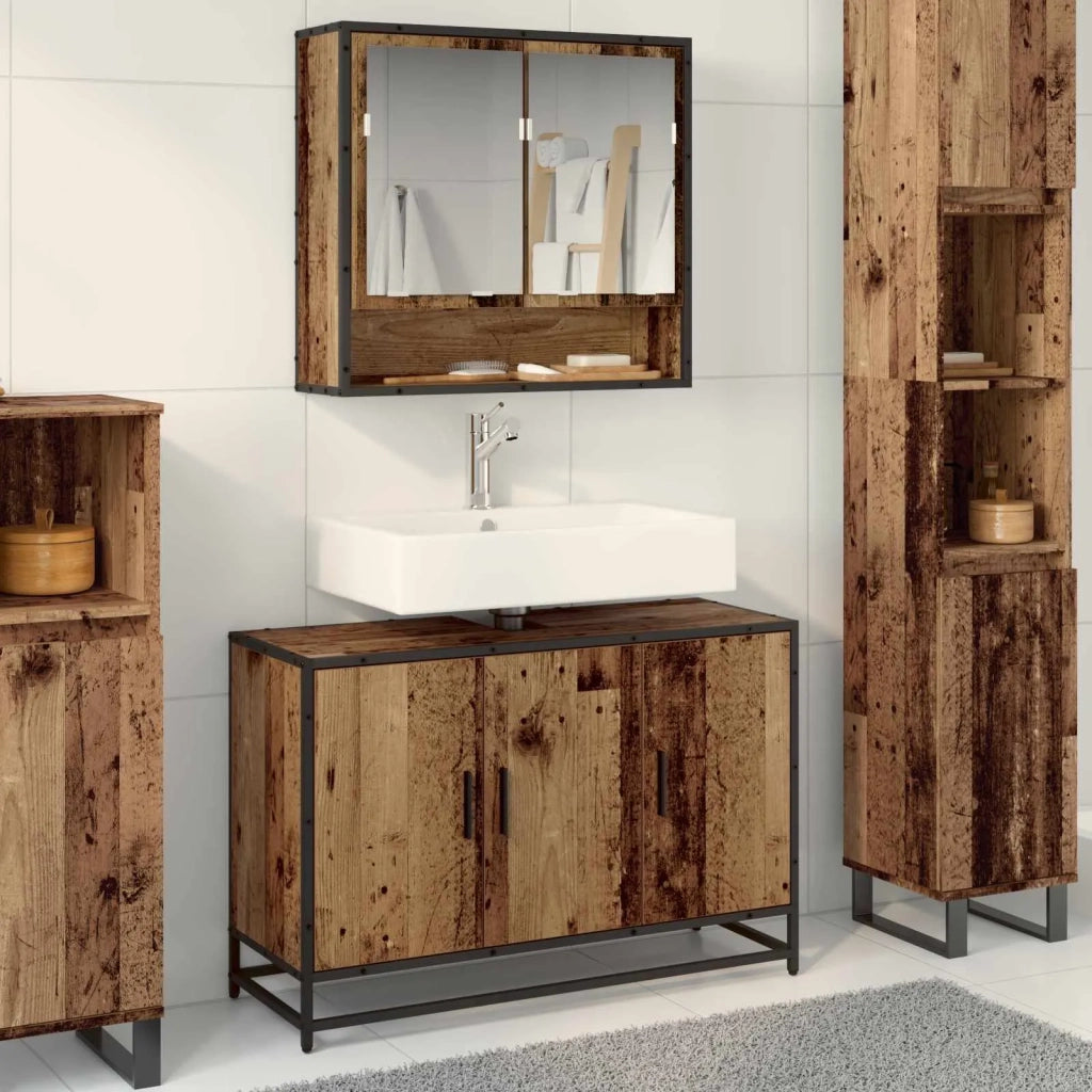 Mobile da Bagno | Armadio da bagno Legno vecchio 90 x 33 x 60 cm Legno multistrato