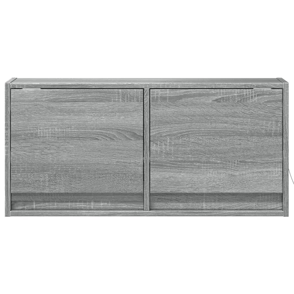 Mobile TV a Parete con Luci LED Grigio Sonoma 80x31x35 cm 852360