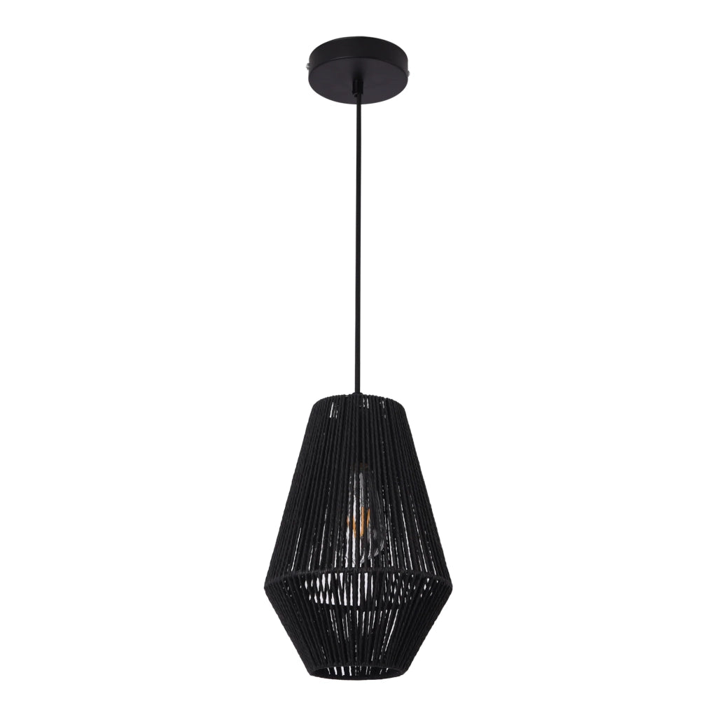 Lampadario lampada a sospensione corda metallica 160 x 20 cm nero lux.pro 03_0007573