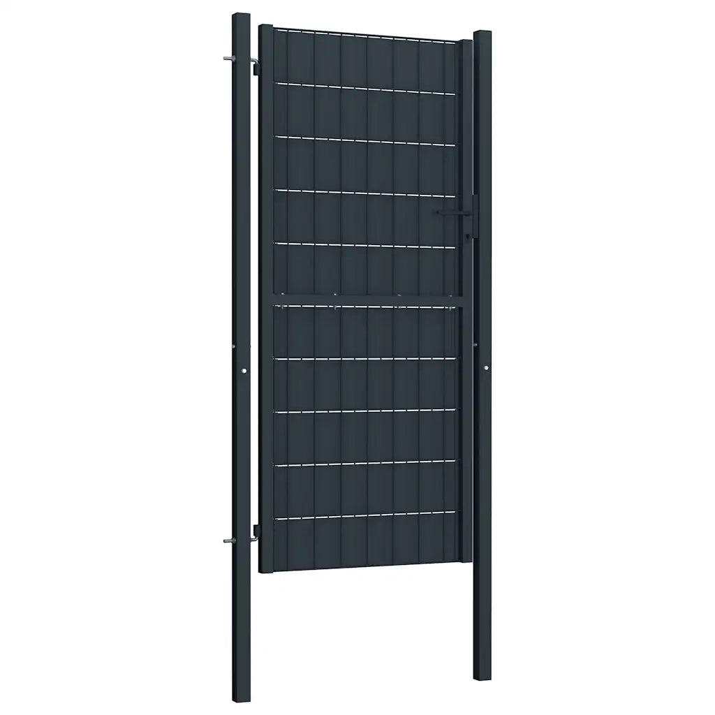 Cancello per Recinzione in PVC e Acciaio 100x164 cm Antracite 145235