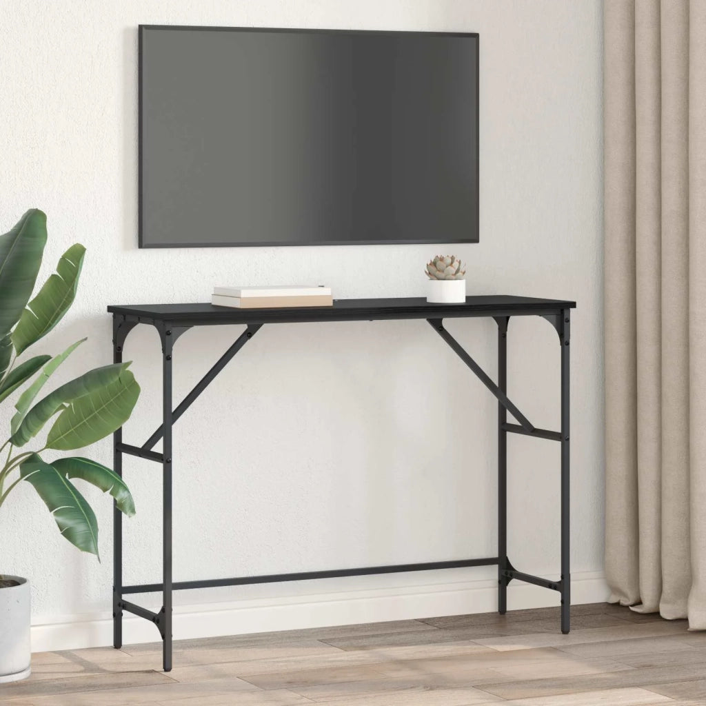 Tavolo consolle Rovere Nero 100 x 32 x 75 cm Legno multistrato