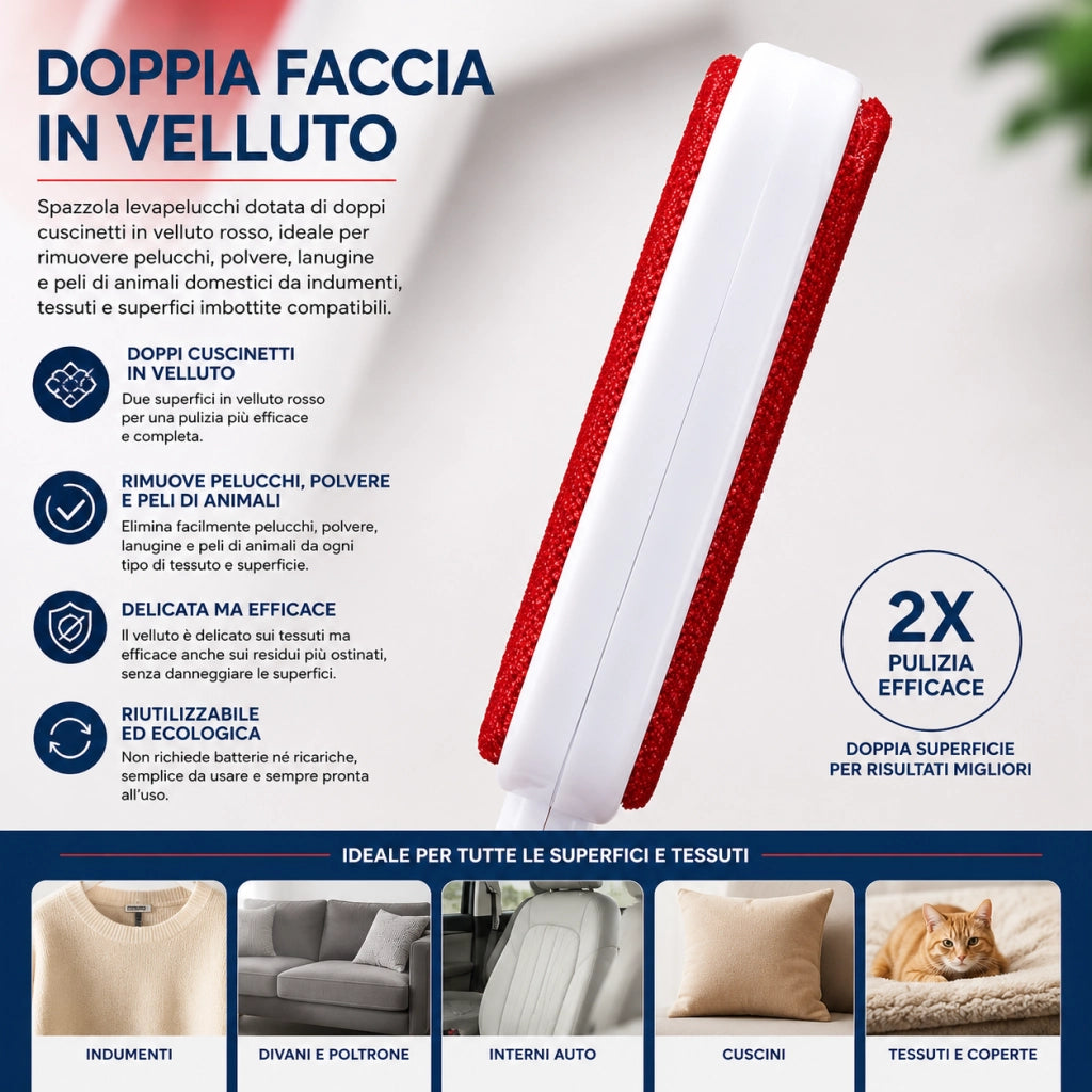 Spazzola Levapelucchi Indumenti in Velluto 25 cm 74292