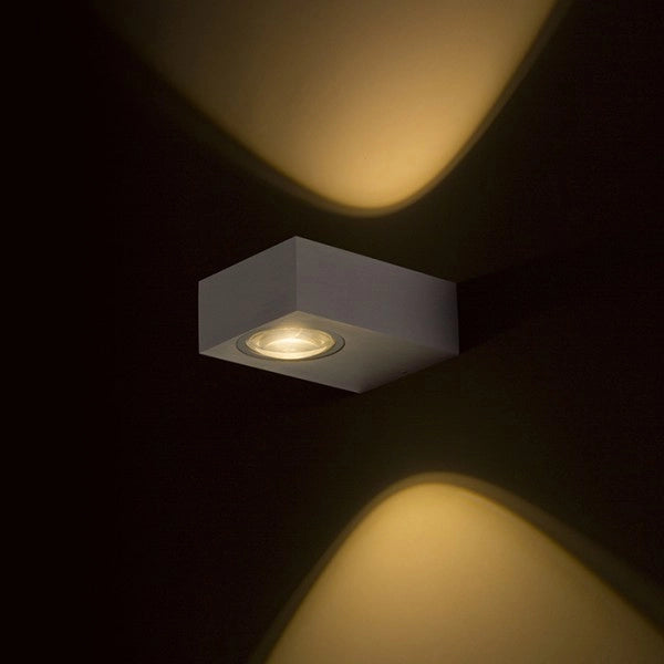 Faretto applique KORSO II da parete alluminio pettinato 230V LED 2x3W 120° IP54 3000K
