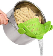Sovrappensiero in silicone per cucina - Clip per sovrappensiero - Sottopensiero in silicone - Sovrappensiero per pasta - verdura - frutta - carne - carne macinata e altro - Funziona con tutti i contenitori e i padelle! (Verde)