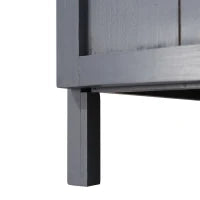 Armadietto da Esterno in Legno con Piano in Metallo e 2 Ripiani Porta Attrezzi, 98x48x95.5 cm, Grigio