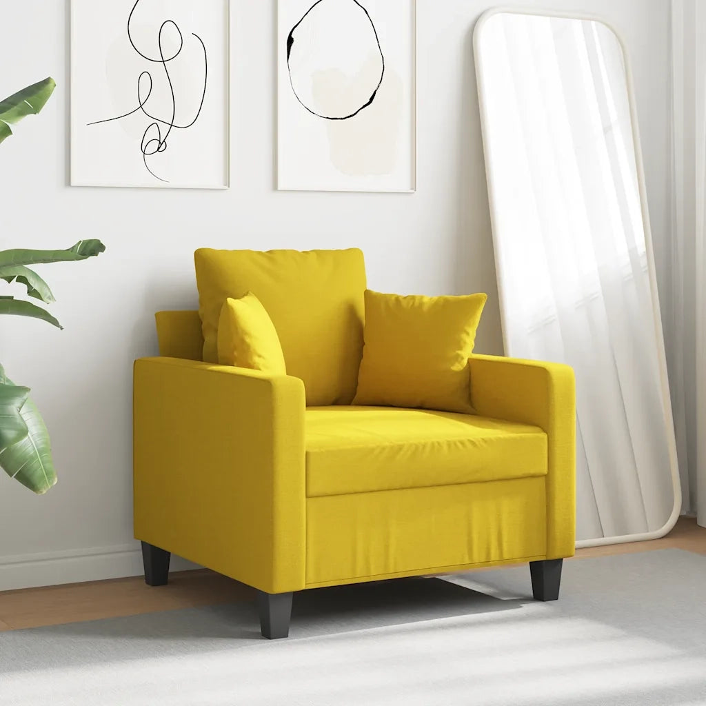 Poltrona-Divano Sedia Giallo Chiaro 60 cm in Tessuto 700350