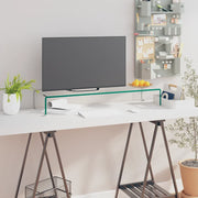 Mobile/Rialzo Porta TV-Supporto per TV in Vetro Trasparente 90x30x13 cm