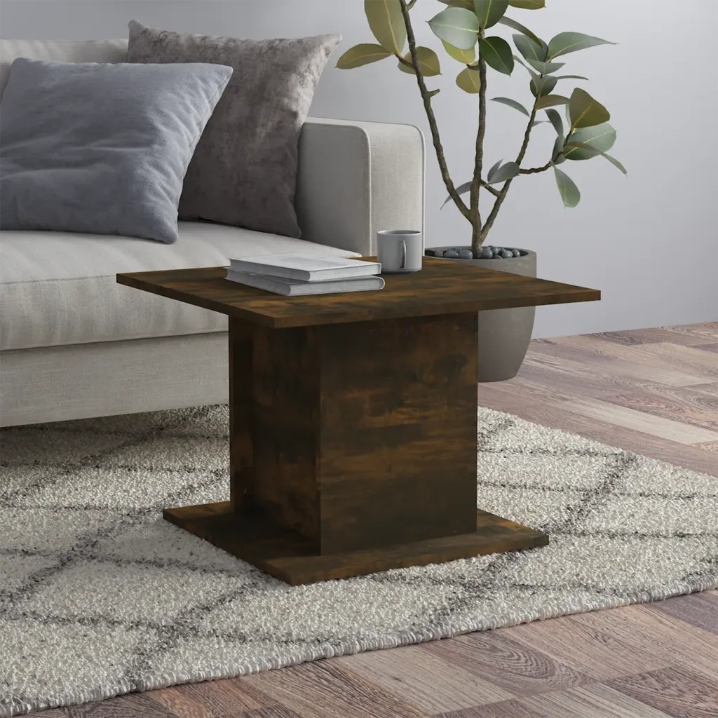 Tavolino Salotto-Tavolino da soggiorno-Tavolo Rovere Fumo 55,5x55,5x40cm Legno Multistrato