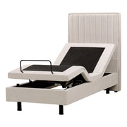 Letto Tessuto Beige chiaro Elettrico Regolabile con Telecomando 80 x 200 cm