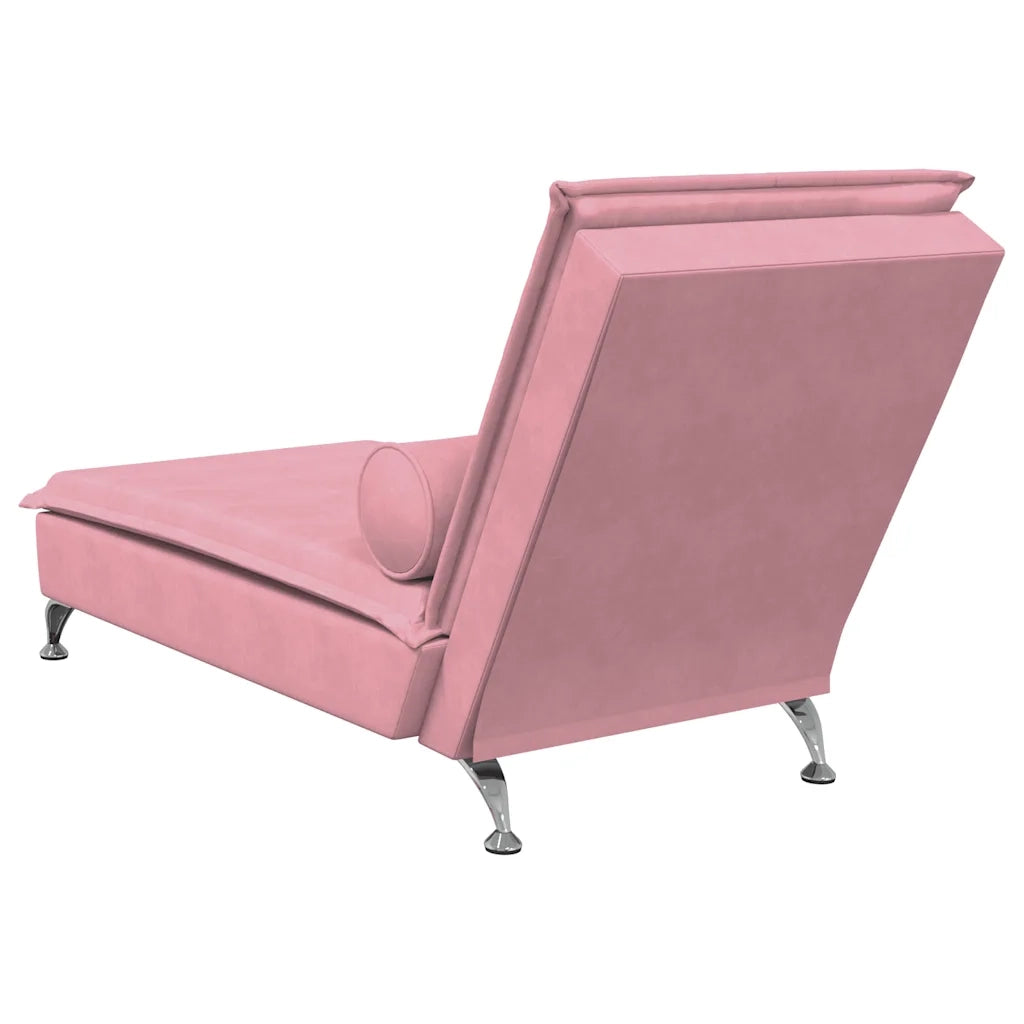 Chaise Longue Massaggi con Cuscino a Rullo Rosso in Velluto CFW8604566